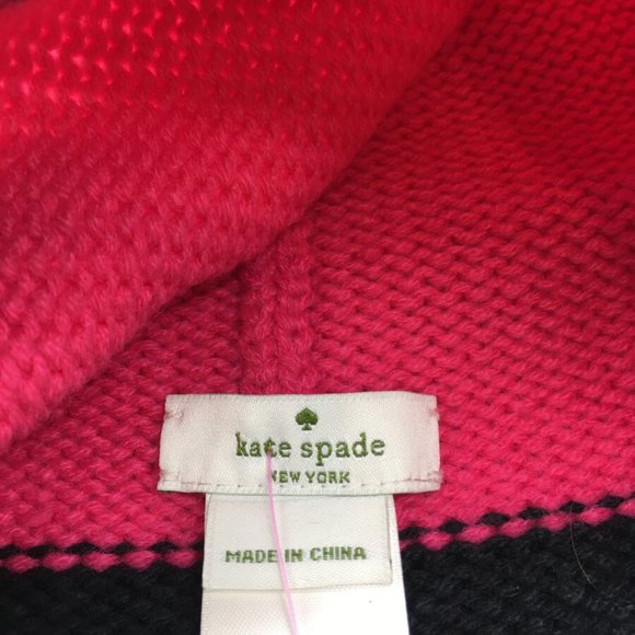 Kate Spade Pink and Black Bow Winter Hat - Picture 2 of 2